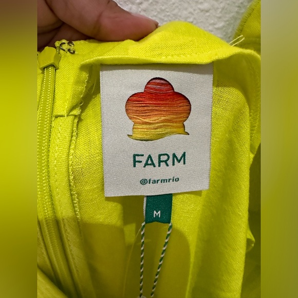 NWT -farm rio mosteria midi dress lime green size M linen blend - Picture 6 of 11